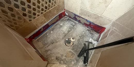Bathroom remodel with visible workmanship issues in Clark County, NV