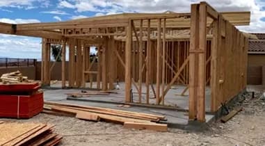 Wood framing on a concrete slab for a small detached building