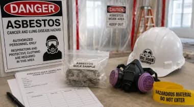 Commercial pre-demolition review for asbestos testing and hazardous material coordination