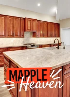 Kitchen remodel in Green Valley, Las Vegas Valley — maple-tone cabinetry and quartz counters | Big Horn Remodeling