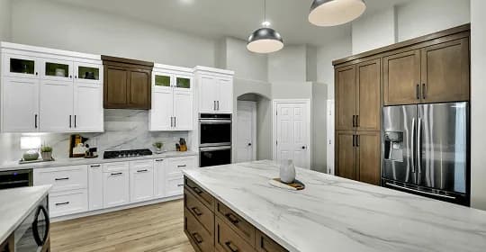 Kitchen remodel project with island layout, countertops, appliances, and finish work in Las Vegas, NV