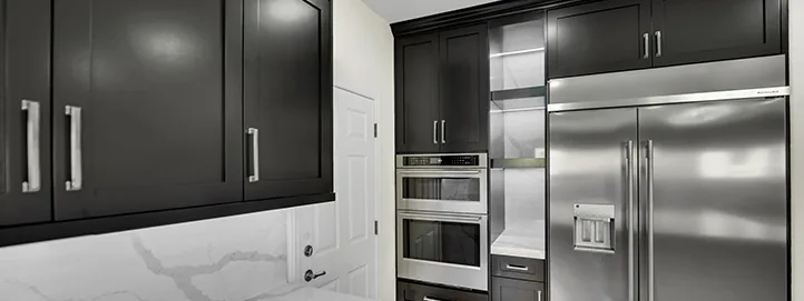 Detail of custom kitchen cabinets from a Spanish Trail remodel in Las Vegas, Nevada