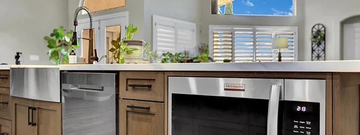 Completed kitchen remodel featuring new cabinetry in Solera at Anthem, Las Vegas, Nevada