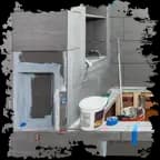 Waterproofing work around a shower niche before tile installation