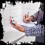 Remodeler documenting shower work before finish installation