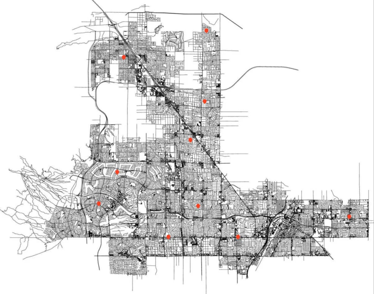 Las Vegas service area map