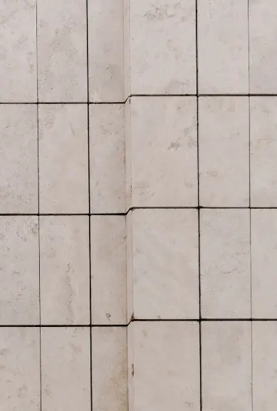 Close-up of a tiled shower-wall corner